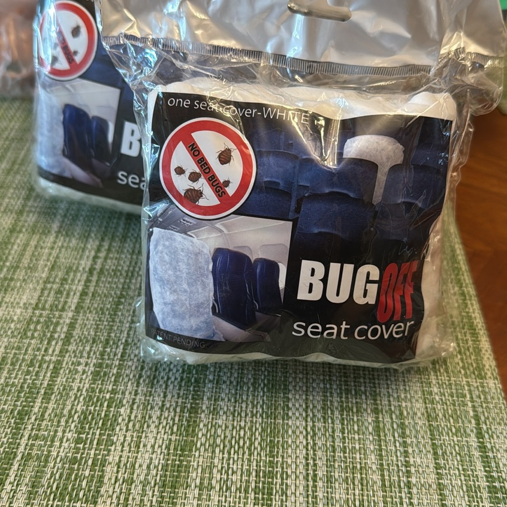 Bug Off Seat Cover - White,  Set of 2. Protective Seat Covering. NEW